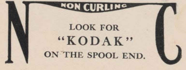 Printed trademark reading Non Curling and Look for Kodak on the spool end.